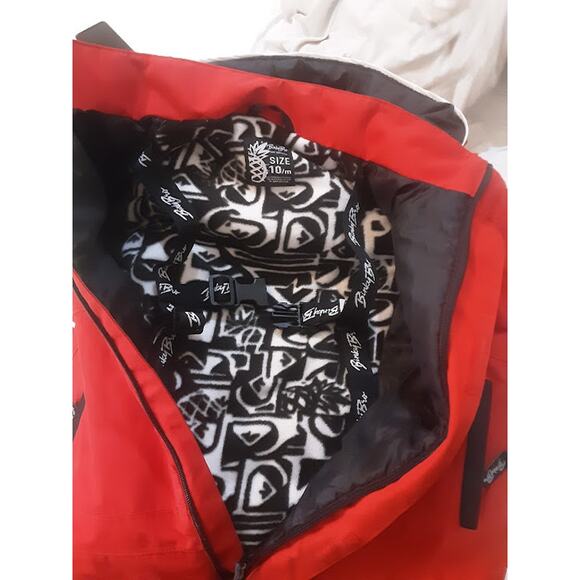 Binky Bro x Quiksilver Powder Club Kids Snow Suit Red Size 10/m - Picture 8 of 9